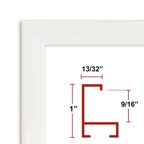 27 x 49 White Poster Frame - Profile: #93 Custom Size Picture Frame
