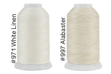 Super Threads King Tut #40/3 Ply Quilting Thread 2,000 per cone BUNDLE of 2 - White Linen & Alabaster (#971 + #997)