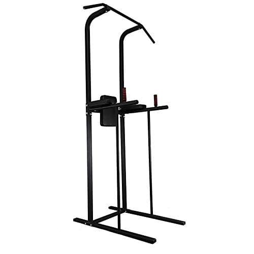 Canyixiu Heavy Duty DIP Stand, Multi-Function Power Tower Adjustable Height Home Fitness Workout Station Dip Stands Pull Up Bar Push Up for Ropes & Slings, Sit-ups (Color : Black, Size : 106103215CM)