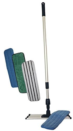 Microfiber Mop System Complete With Extendable Handle, Wet Pad, Dry Pad and Scrub Pad.