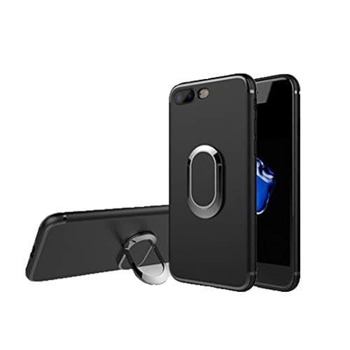 Manords Multi-Function iPhone 7 Plus Case iPhone 8 Plus Case with 360°Adjustable Ring Grip Stand, Compatible for Magnetic Car Holder（with Extra Screen Protector）