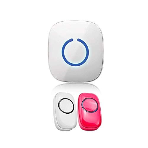 SadoTech Model C Classroom Wireless Doorbell - Answer Buzzer Operating at Over 1000-feet Range with Over 50 Chimes, White Receiver + 2 Colored Buttons (Red, White)