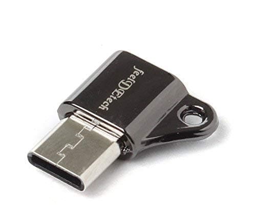 feelDEtech Micro USB To Type-C OTG Adapter With Key Chain,Black