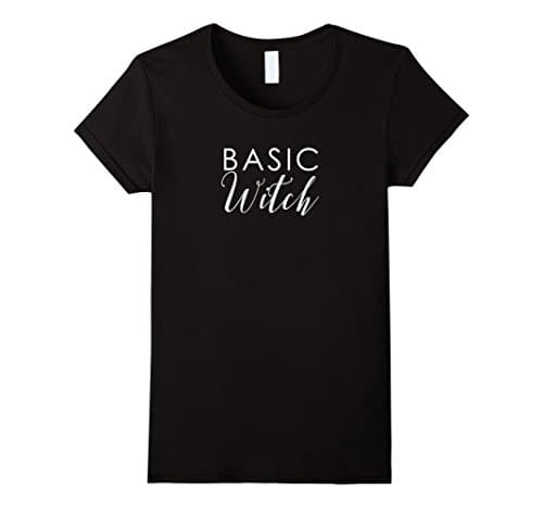 Women's Sassy Basic Witch Halloween T Shirt Large Black