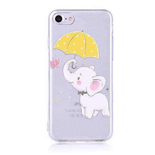 iPhone 8/ iPhone 7 Case, Ultra Thin Matte Silicone Case, 3D Fashion Print Butterfly Elephant Pattern Ultra Thin Lightweight TPU Gel Bumper Anti-Scratch Anti-Slip Bumper Case for iPhone 8/ iPhone 7