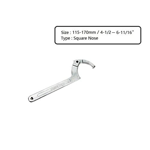 C Spanner Tool Adjustable Hook Wrench 4-1/2 to 6-11/16-Inch Chrome Vanadium By Xgunion(Extra Large)