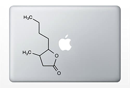 Whiskey Compound Molecule Laptop Decals Chemical Compound Structure | Car Vinyl Sticker (Black)