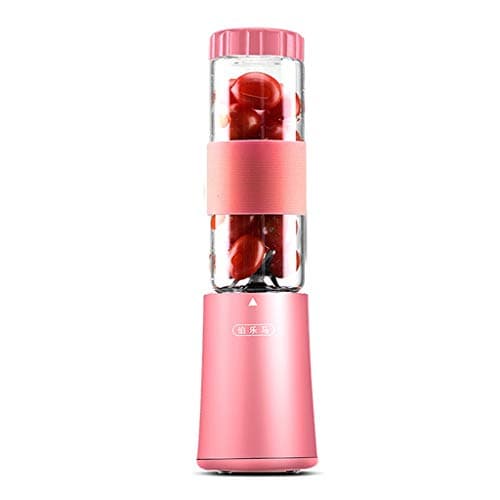 Portable Juicer, Multi-function Mini Portable Juice Cup, Powerful Power 10 Seconds Quick Squeeze, Portable Accompanying Cup (Color : PINK, Size : Single cup)