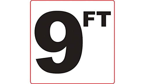 Aquatic Technology 9 FT 3M Adhesive Depth Marker 6 Inch x 6 Inch with 4 Inch Lettering