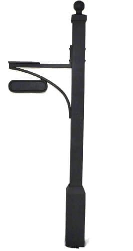 MSSD Universal DIY Cast Aluminum Mailbox Post Stand with Base for any Curbside Mailbox