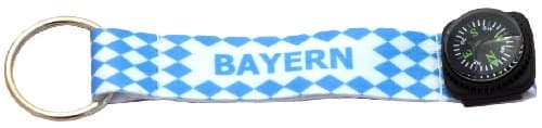 Compass Bavarian Check Oktoberfest Keychain