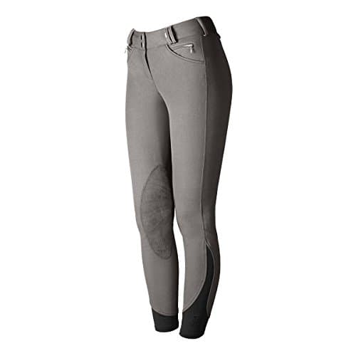 Women's Solo Competition Knee Patch Equestrian Breech - Grey - US Size 28 R