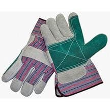 Gloves Double Leather Palm Elastic Cuff Large-2pack