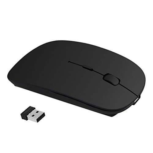 Wireless Mouse - Szyee Slim 2.4G Wireless Mouse USB Nano Receiver Charge Mouse Mobile Mouse Optical Mouse Applies for Notebook Personal Computer PC Laptop Other Smart Devices (Matte Black)