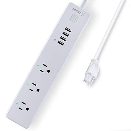 WiFi Smart Power Strip, ZHILDE Surge Protector Smart Plug with 4 Quick Charge USB Ports and 3 AC Outlets, 6-Feet Long Extension Cord,Compatible with Amazon Alexa Echo and Google Assistant (FCC Listed)