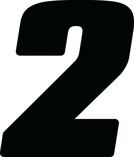 DD73B-2 Black 7" High-Gloss Precision Die Cut Vinyl Number 2, 3 Pack