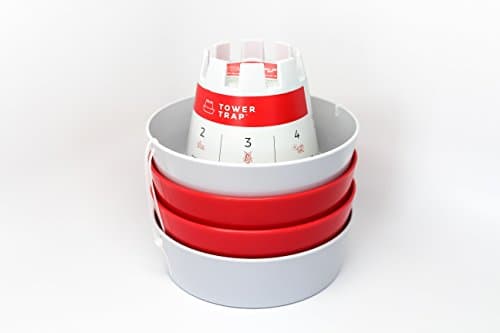 Tower Trap Bed Bug and Flea Trap for Bed Posts and Furniture Legs, Red and Grey Colors, Set of 4 Traps