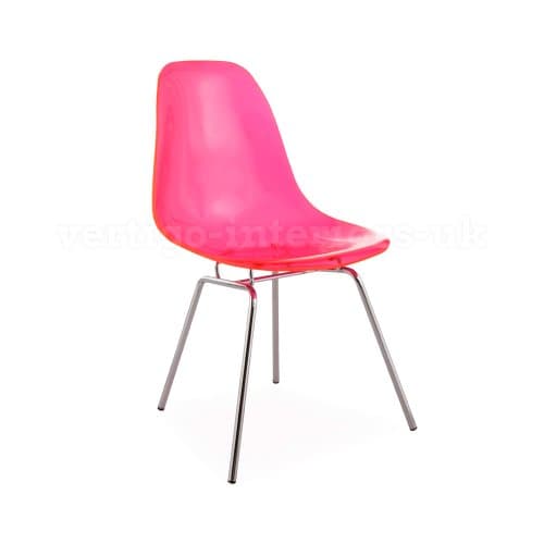 1 X Eames Style Special Edition Ghost Style DSX Side Dining Chair - Pink