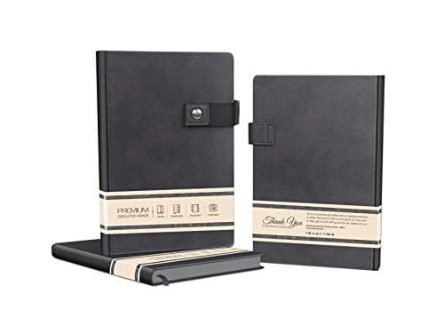 Amsburg Premium Journal Executive Elastic Button Lock Journal Notebook Diary (Black)