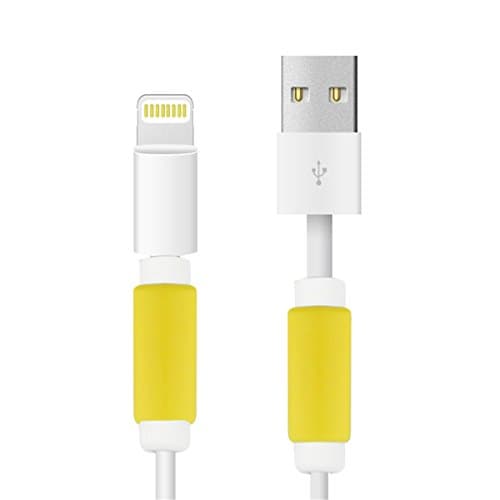 Peres 3.5cm Colorful Data Cable Saver Protector for Apple USB Lightning Cable Iphone Earphones Protector and 30-pin Charging Cables for Ipod / Iphone / Ipad / Apple Watch (2Yellow)