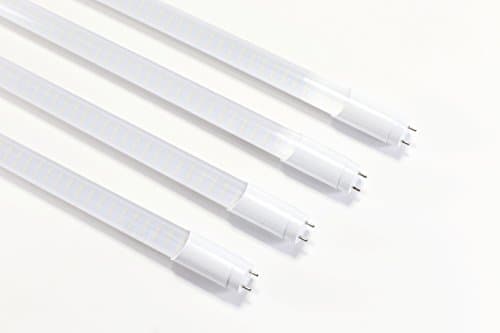 T8 LED Light Tube 4FT Double End Powered Work without T8 ballast Easy Retrofit Installation 18W (40W equivalent) 2000 Lumens 4000K Striped Cover CE ROHS
