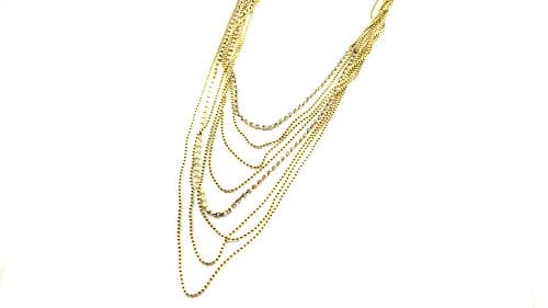 Multi strand Chain Necklace With Rhinestones