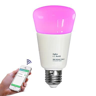 Jiawen Zigbee 9W Light Smart Bulbwireless bulb APP control bulb work with Zigbee hub control by phone