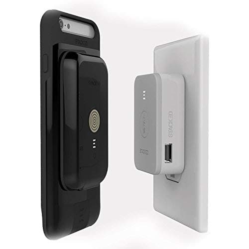 STACKED Wireless Magnetic Charging Kit for iPhone 6 6s Plus w/2x Power Packs - Black - S16PCB01