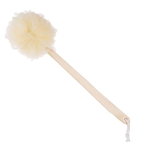 SEEKO Wool Handle Exfoliating Bath Shower Mesh Pouf Sponge