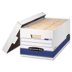 (3 Pack Value Bundle) FEL00701 Stor/File Storage Box, Letter, Lift Lid , 12" x 24" x 10", White/Blue 12/Carton