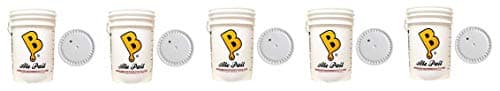 6.5 Gallon plastic fermenter with lid (5-(Pack))