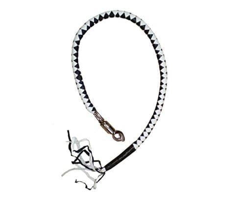 36" Black And White Leather Get Back Whip