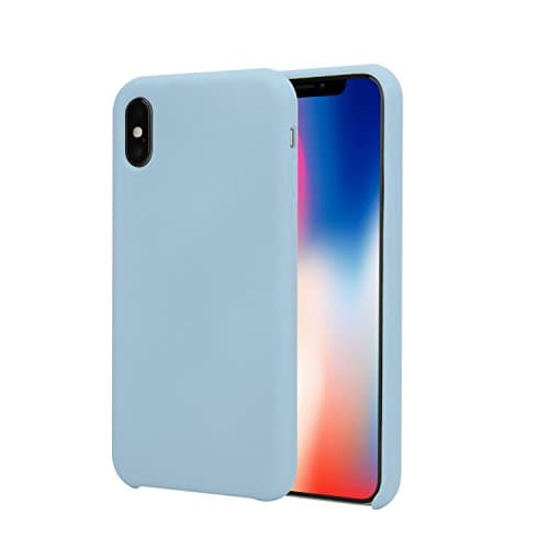 iPhone X Case,Ultra Thin Liquid Silicone Gel Rubber Shockproof Case and Ultra Soft Microfiber Cloth Lining Cushion for iPhone X (Lilac)