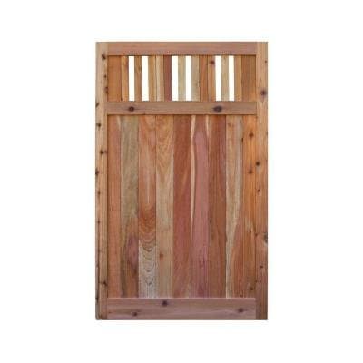 Signature Development 3.5 ft. H W x 6 ft. H H Western Red Cedar Flat Top Vertical Lattice Fence Gate