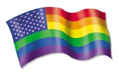 Rainbow Pride Flag With Triangles - Sticker / Decal