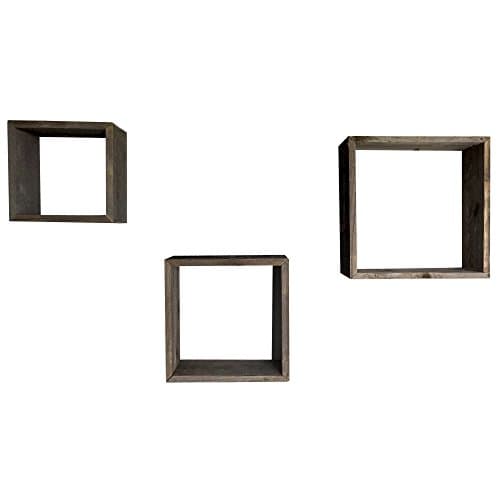 Raphael Rozen Rustic Open Rectangle Shelves, Set of 3 small: 14 x 6, medium: 16 x 8, and large: 18 x 10 inches with each being 5 inches deep Shelves - 100% Reclaimed Wood …