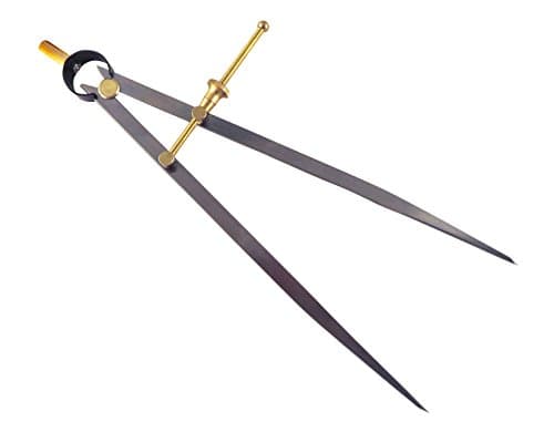 Toolmaker's “Yankee” Quick-Spring Nut, Rapid Adjust, Spring Dividers Calipers Compass, 0-10.5” / 266 mm Range, Brass Fulcrum and Fine Adjustment Mechanism, Flat Leg, C7-10