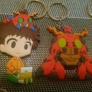 Digimon Izzy Tentomon Bundle Keychains Anime 2x Keyring Keychain Double Sided PVC Anime Premium