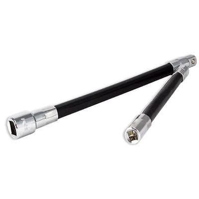 2pc Flexible Socket Extension 1/4" x 6 inch 3/8" x 8" Long Ratchet Set Flex Tool