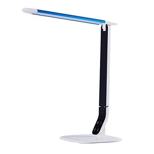 Reddi Foldable and Dimmable LED Desk Lamp, 5 level brightness 3 lighting modes Touch Sensitive reading lamp (Blue