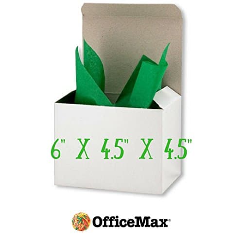 OfficeMax Gift Boxes - 6" x 4.5" x 4.5", Glossy White (100 Piece Case) (White)