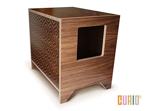 CURIO Litter Box Solution in Walnut + Pattern