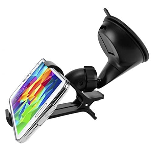 High Quality One Hand Operation Car Mount Dashboard Window Clip Holder for Cricket Samsung Galaxy S5 (SM-G900A) - Cricket Samsung Galaxy S6 - Cricket Samsung Galaxy S7 (SM-G930A)