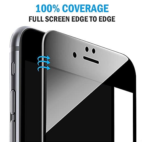 iPhone 7 Plus Screen Protector, 3D Full Coverage, Edge to Edge Curved Tempered Glass Screen Protector for iPhone 7 Plus with [Scratch Proof] [Ultra Clear] [Easy to Install] (Black)