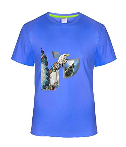 Batman Dream Men's custom Tshirt Moon Wolf axe darkBlue