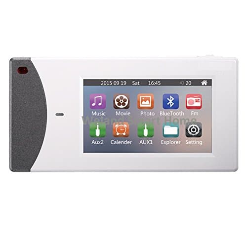 HELMER Bluetooth Digital Stereo Audio Amplifier in wall with Touch Screen, FM/SD/USB/AUX in Music Player, White