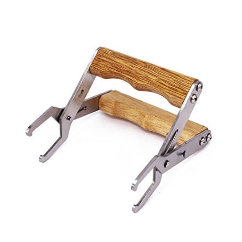 Stainless Steel Bee Hive Frame Puller With Wood Handle, Beekeeper Frame Holder Grip, Gripper Lifter Tool for beekeeping Supplies (1)