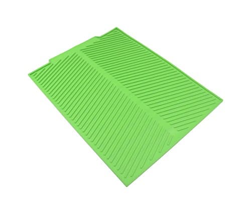 ULEE 43×33CM Silicone Dish Drying Mat by, Green