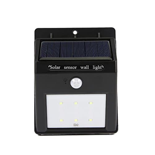 LED Solar Light,Sowereap 6 Lamp Solar Motion Sensor Wall Wireless Waterproof Outdoor Night Lighting for Garden, Pathway, Deck Stair Yard Sidewalk From Dusk to Dawn (BLACK 6LED)