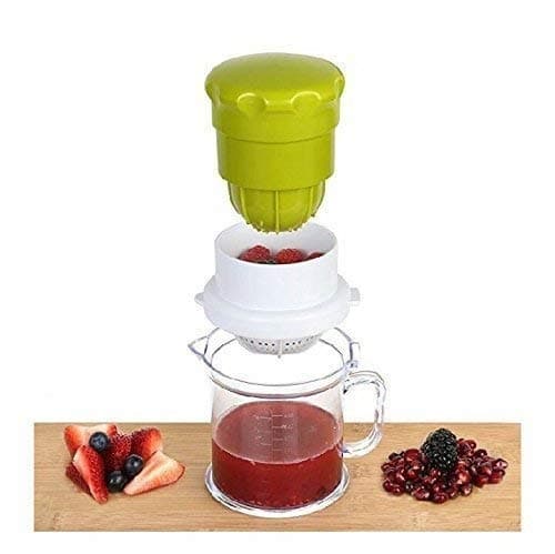 SIDDHMURTI (LABEL) Dhyani Plastic 2-in-1 Multi-Use Hand Press Manual Juicer (Multicolour)